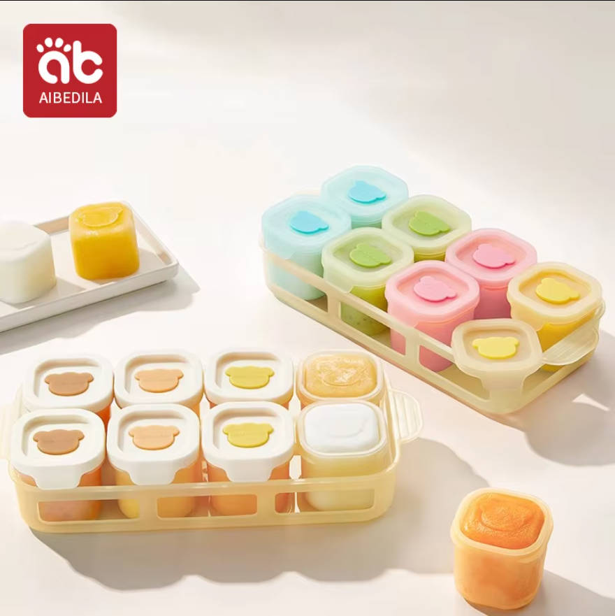 Baby Food Jars With Lids - AIBEDILA Baki Silikon untuk Makanan Bayi,